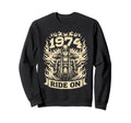 Biker 1974 Ride Birthday Sweatshirt - Minimalist Print Men Women - T-Shirt, Sweatshirt, Hoodie