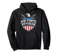 Air Force Veteran Us American Flag Hoodie - Casual Everyday Wear Men Women - T-Shirt, Sweatshirt, Hoodie