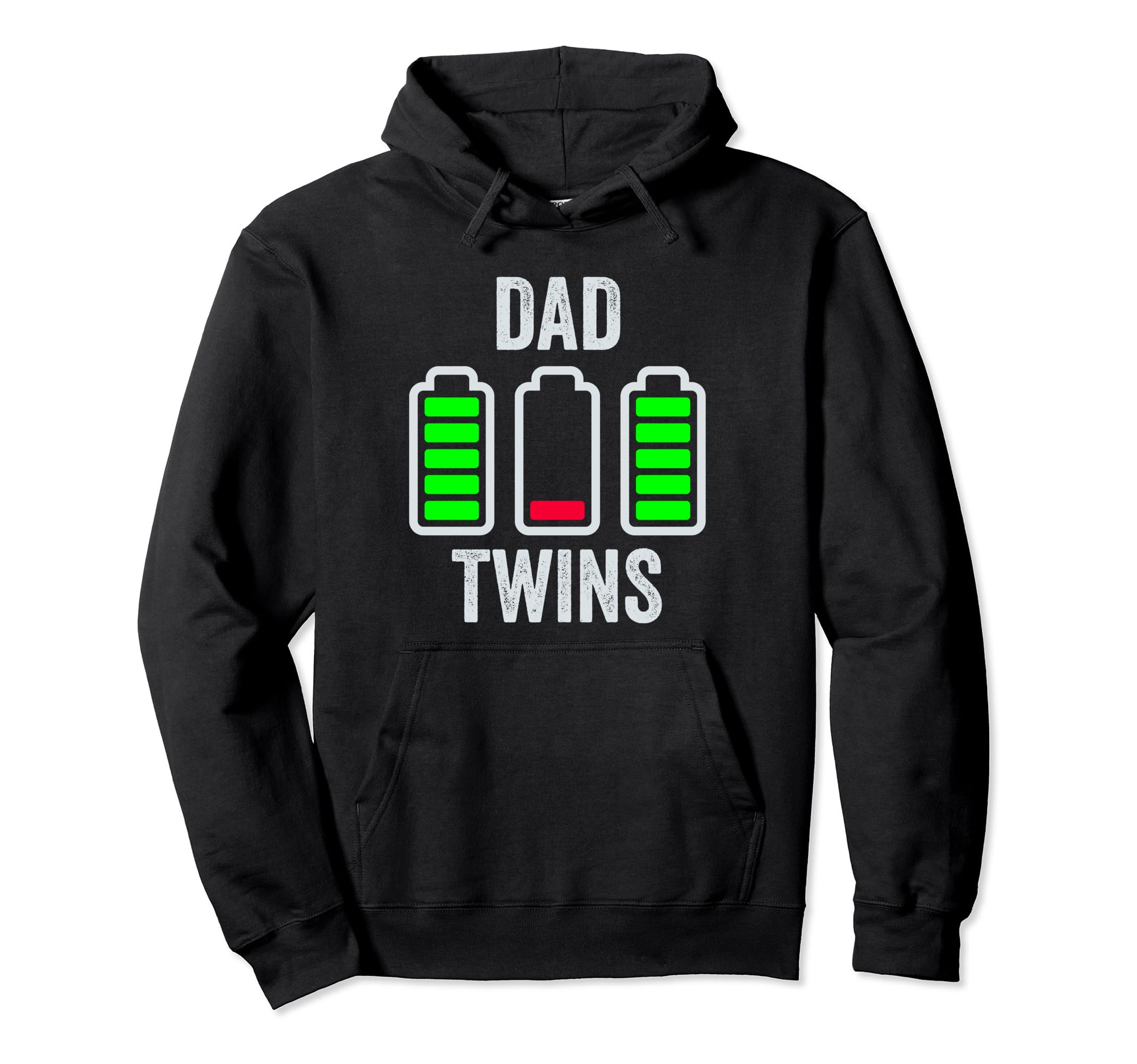Tired Twin Dad Low Battery Full Hoodie - Casual Everyday Wear Men Women - T-Shirt, Sweatshirt, Hoodie