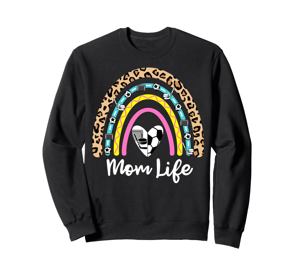 Soccer Hockey Mom Boho Rainbow Sweatshirt - Streetwear Style for Adults - T-Shirt, Sweatshirt, Hoodie