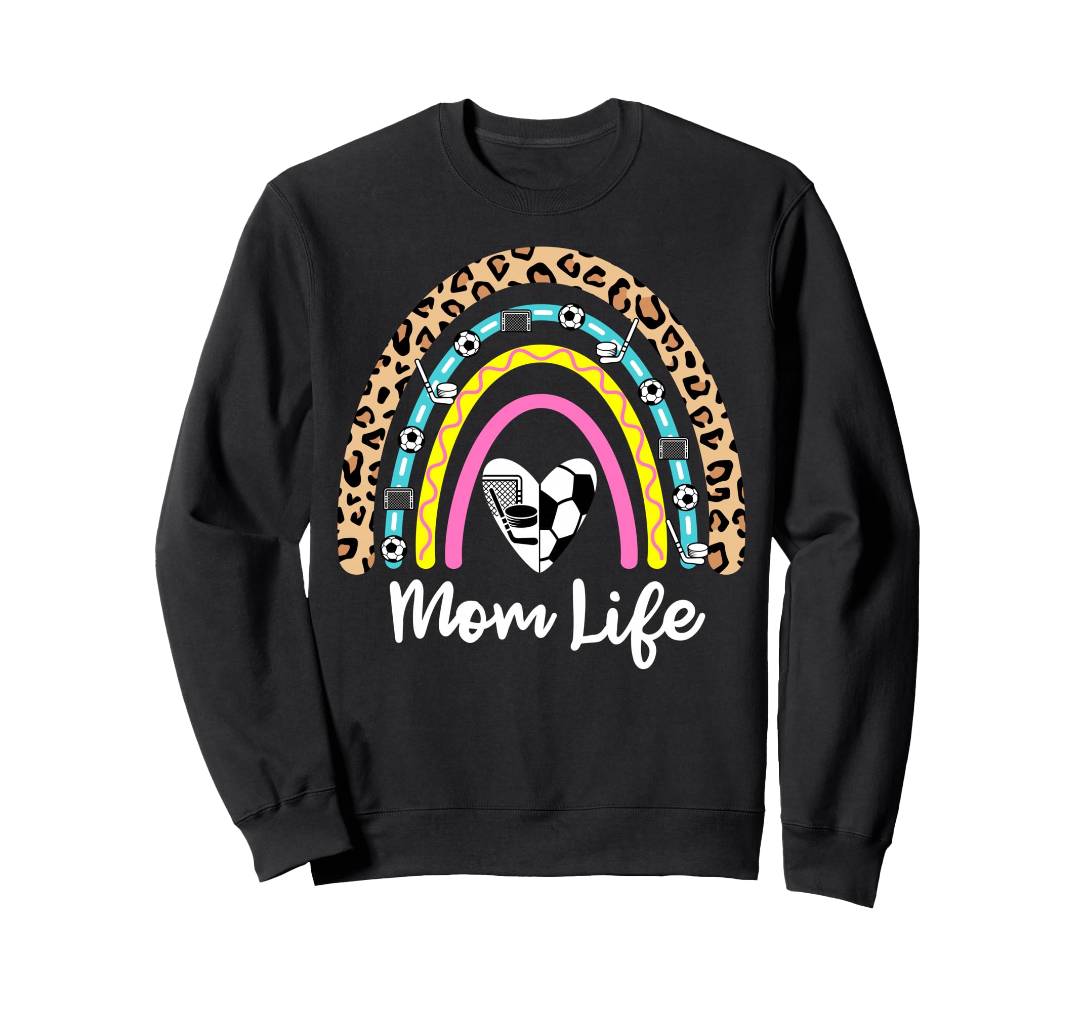 Soccer Hockey Mom Boho Rainbow Sweatshirt - Streetwear Style for Adults - T-Shirt, Sweatshirt, Hoodie
