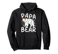 Papa Bear Santa Hat Lights Festive Hoodie - Casual Everyday Wear Men Women - T-Shirt, Sweatshirt, Hoodie