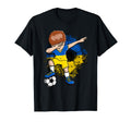 Dabbing Soccer Ukraine Jersey T-Shirt - Minimalist Print for Adults - T-Shirt, Sweatshirt, Hoodie