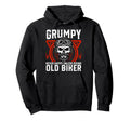 Grumpy Old Biker Skull Motorcycle Hoodie - Aesthetic Graphic for Adults - T-Shirt, Sweatshirt, Hoodie