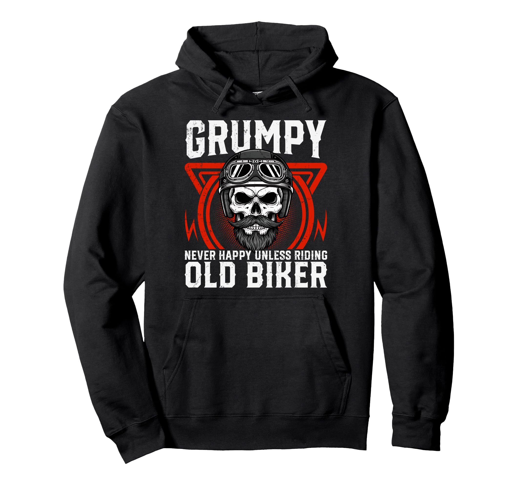Grumpy Old Biker Skull Motorcycle Hoodie - Aesthetic Graphic for Adults - T-Shirt, Sweatshirt, Hoodie