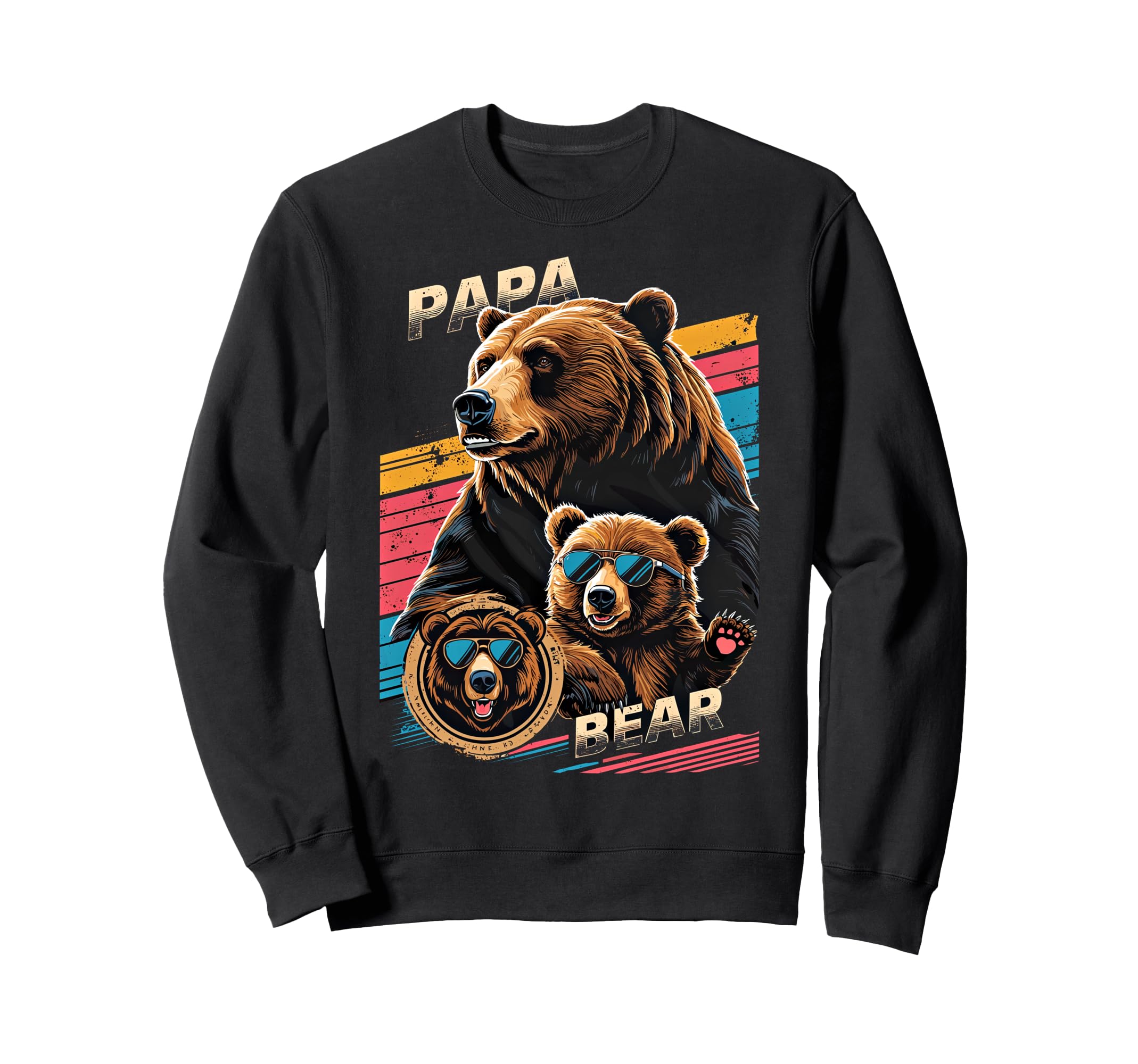 Papa Bear Husband Father Family Sweatshirt - Unique Graphic for Adults - T-Shirt, Sweatshirt, Hoodie