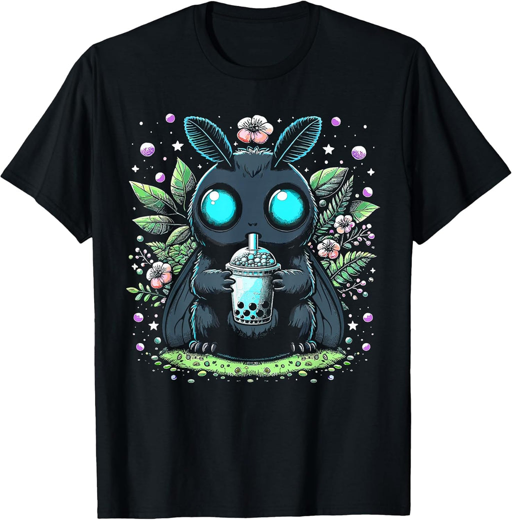 Cute Mothman Boba Tea Kawaii Bubble - Adult & Kids T-Shirts, Sweatshirts & Hoodies apparel design preview 1