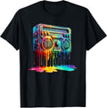 Dripping Paint Boombox Old School 80s Music Hip Hop - Adult & Kids T-Shirts, Sweatshirts & Hoodies apparel design preview 1