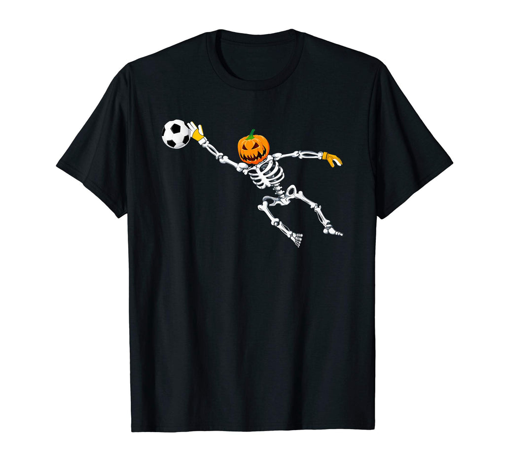 Skeleton Soccer Goalkeeper Halloween T-Shirt - Aesthetic Graphic Men Women - T-Shirt, Sweatshirt, Hoodie