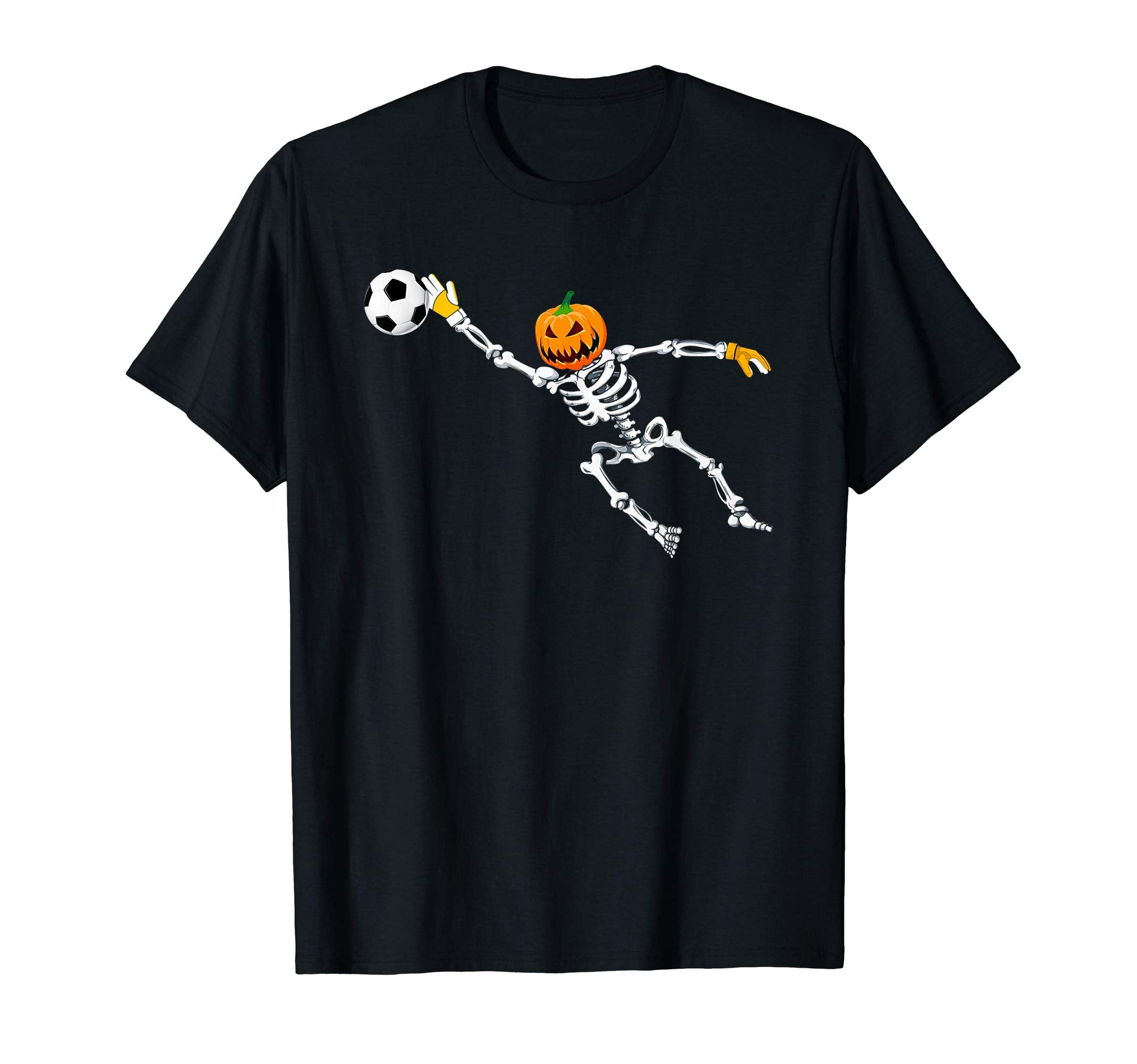 Skeleton Soccer Goalkeeper Halloween T-Shirt - Aesthetic Graphic Men Women - T-Shirt, Sweatshirt, Hoodie