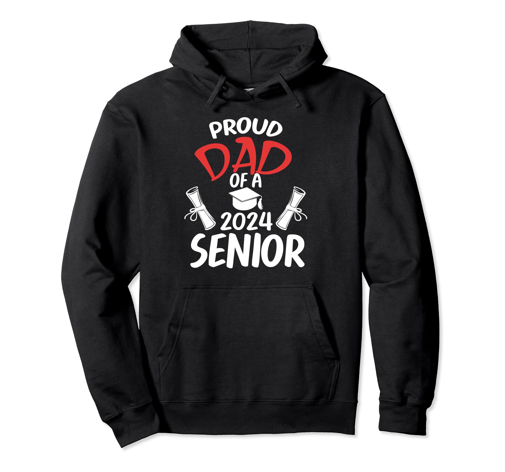Proud Dad 2024 Senior Graduation Day Hoodie - Minimalist Print Unisex - T-Shirt, Sweatshirt, Hoodie