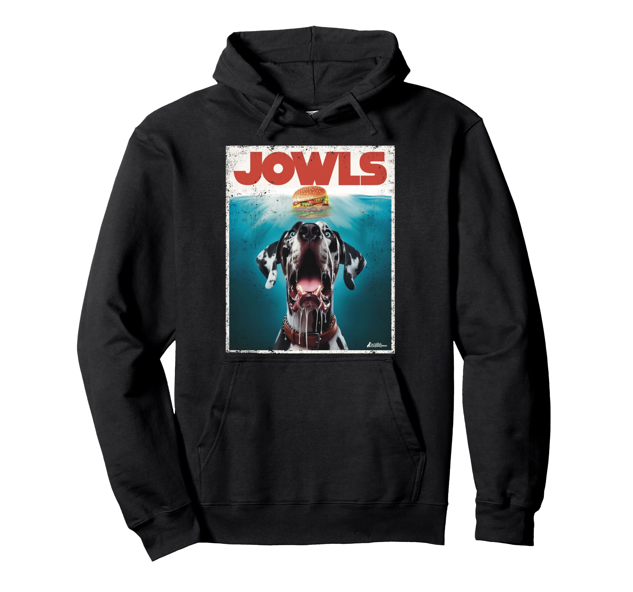 Great Dane Jowls Paws Harlequin Blue Hoodie - Graphic Print for Adults - T-Shirt, Sweatshirt, Hoodie