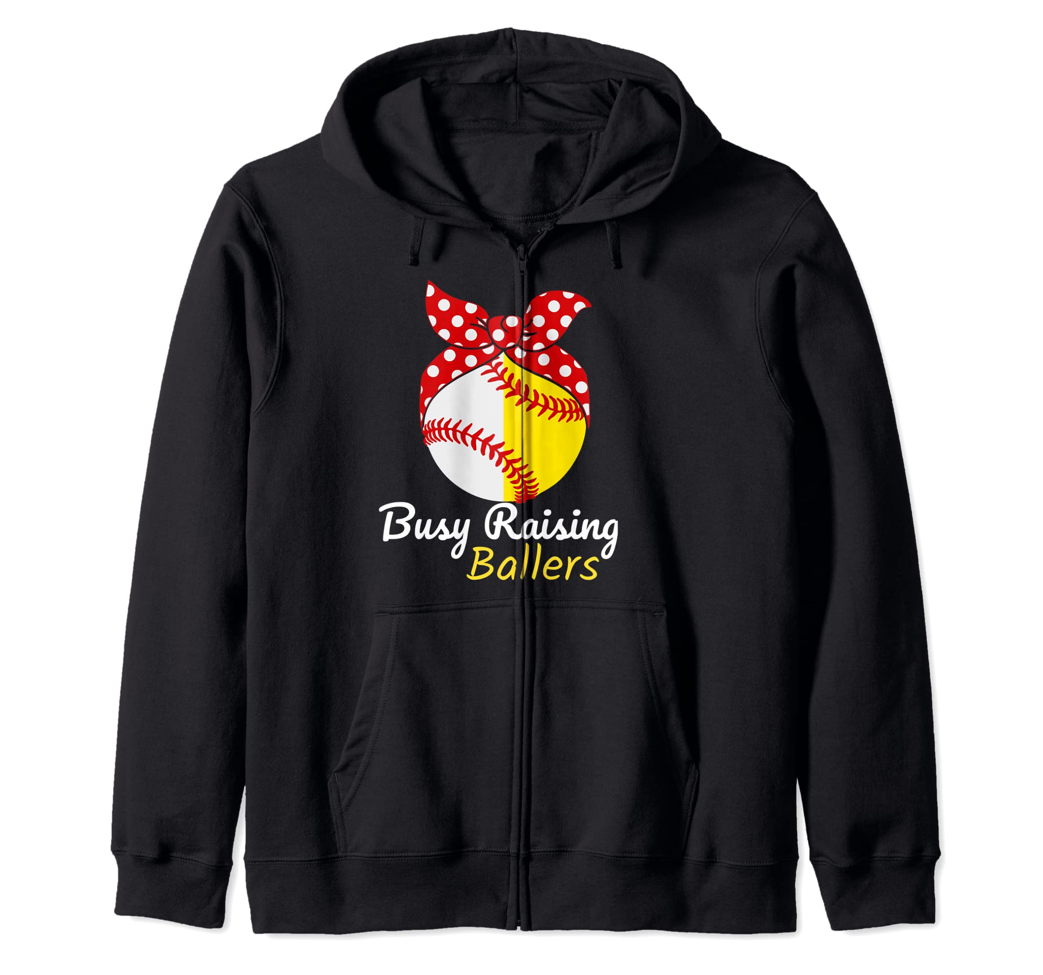 Busy Raising Ballers Baseball Softball Mom T-Shirt - Novelty Apparel Unisex - T-Shirt, Sweatshirt, Hoodie