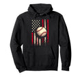 Baseball Us Flag Baseball Lover Dad Hoodie - Fun Novelty Design Men Women - T-Shirt, Sweatshirt, Hoodie