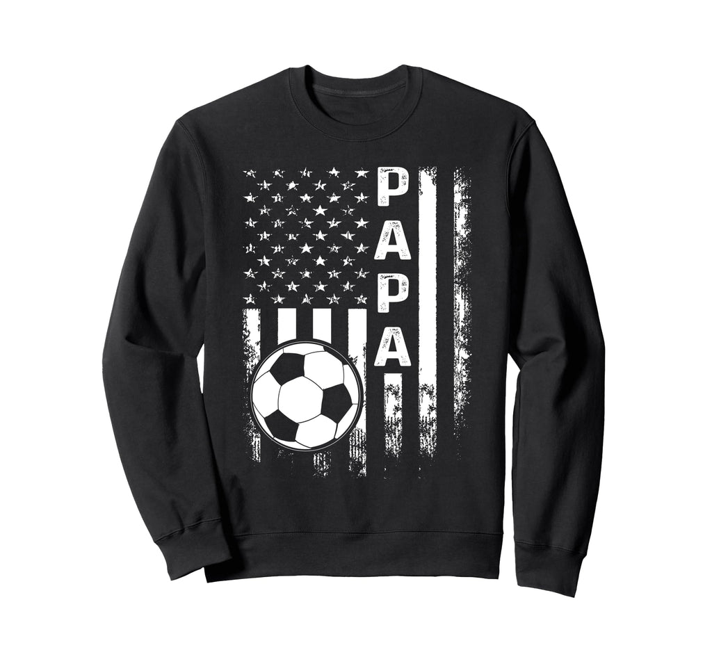 Soccer Papa America Flag Sweatshirt - Unique Graphic for Adults - T-Shirt, Sweatshirt, Hoodie