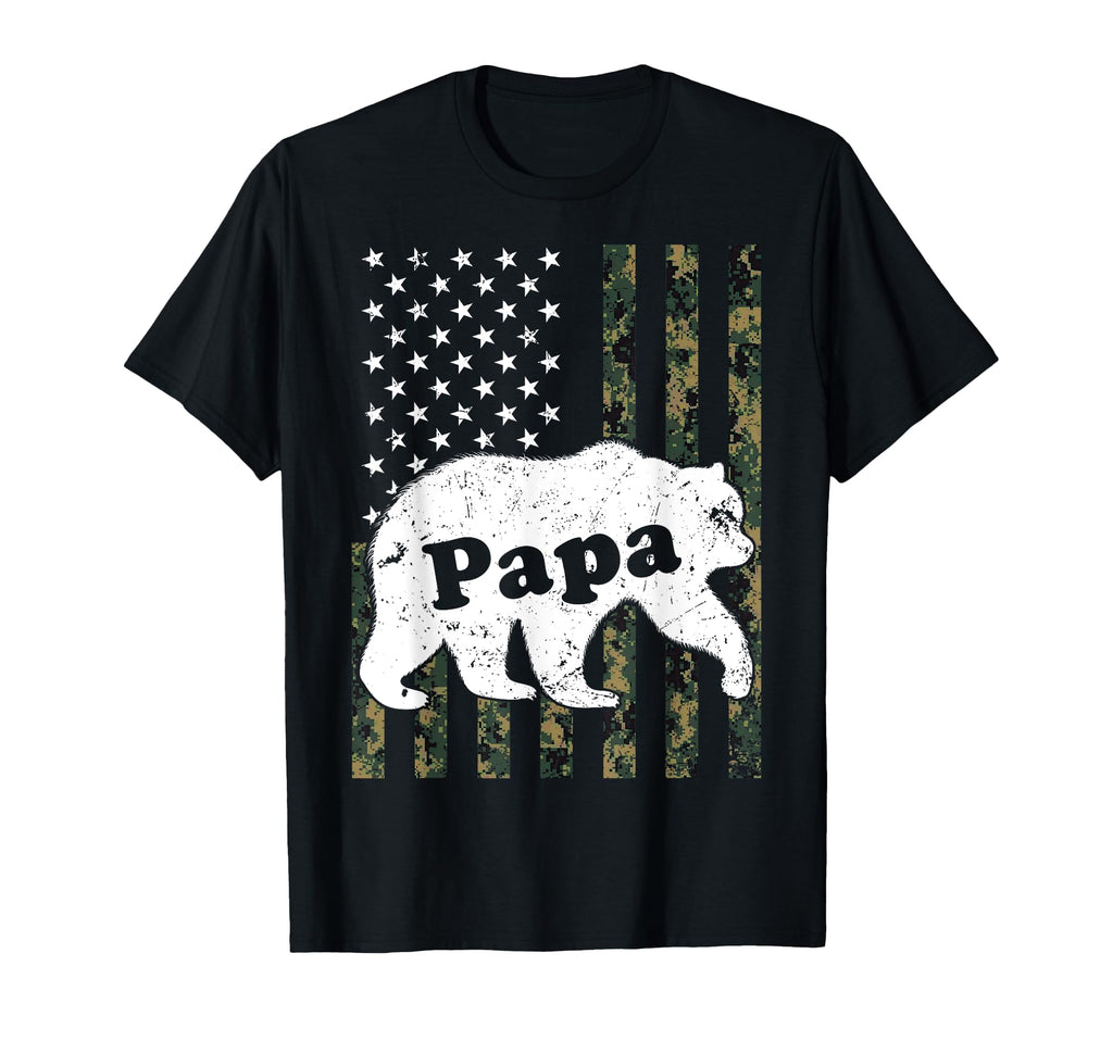 Mens Papa Bear Camouflage Usa American T-Shirt - Novelty Apparel Men Women - T-Shirt, Sweatshirt, Hoodie