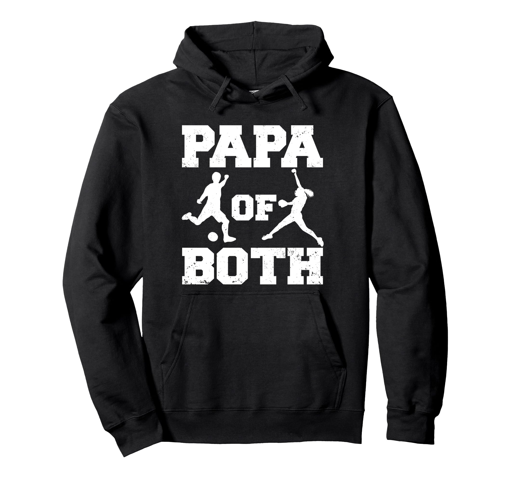 Papa Both Funny Soccer Softball Papa Hoodie - Minimalist Print Unisex - T-Shirt, Sweatshirt, Hoodie