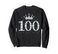 100 Crown 100 Years Old Happy 100Th Sweatshirt - Trendy Graphic for Adults - T-Shirt, Sweatshirt, Hoodie