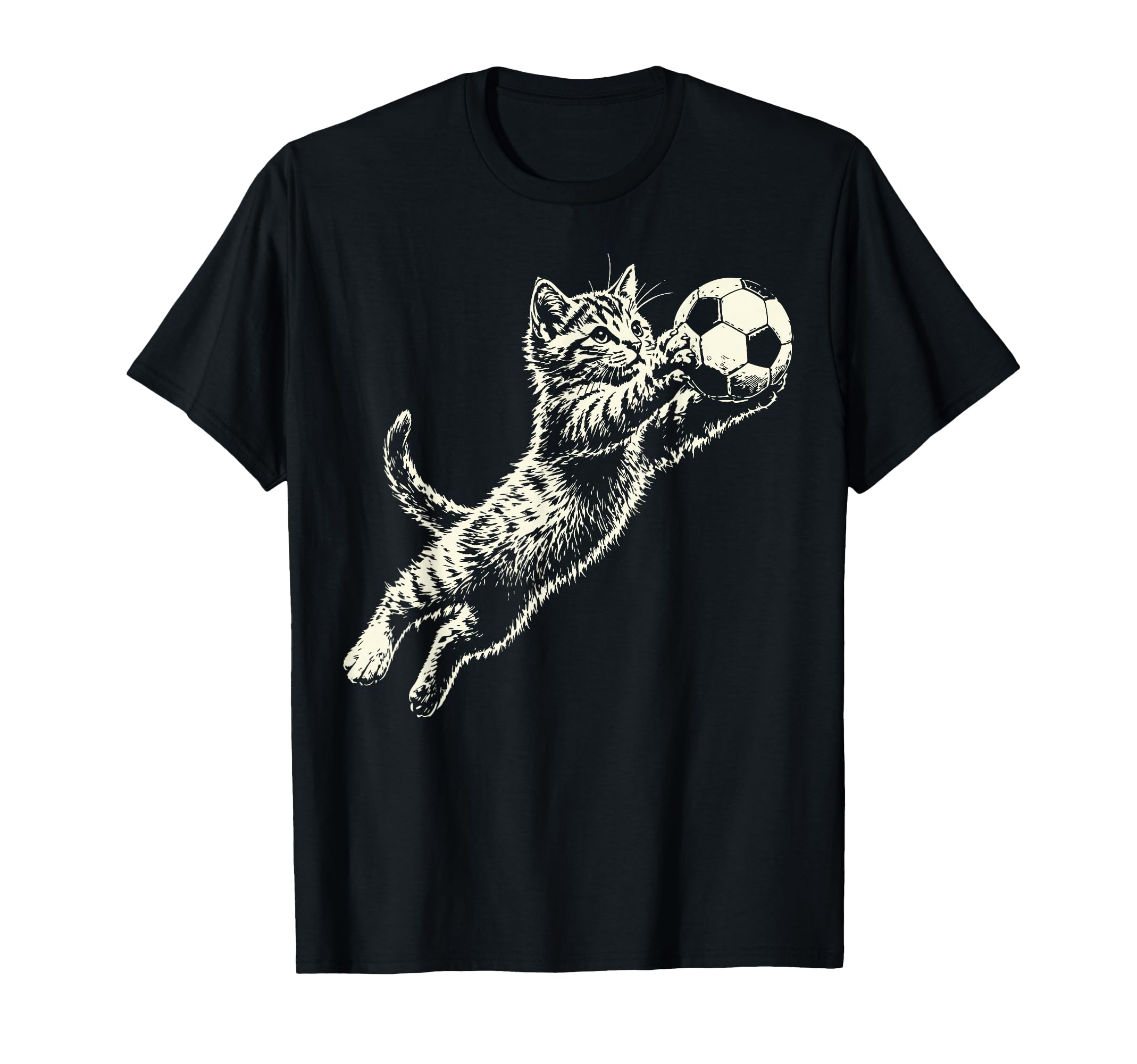 Funny Cat Soccer Ball Kitten Playing T-Shirt - Casual Everyday Wear Unisex - T-Shirt, Sweatshirt, Hoodie