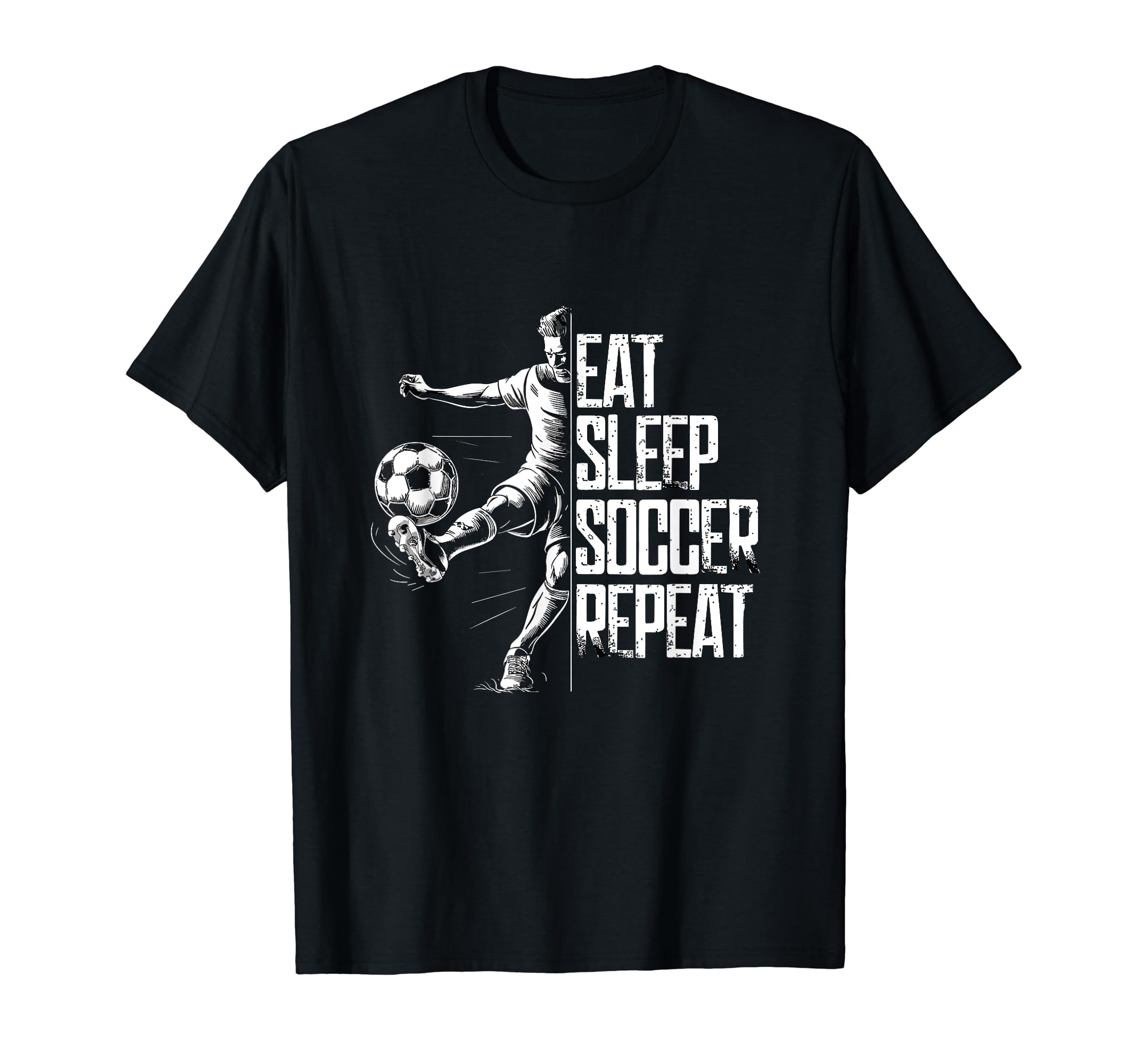 Eat Sleep Soccer Repeat Soccer Player T-Shirt - Trendy Graphic for Adults - T-Shirt, Sweatshirt, Hoodie