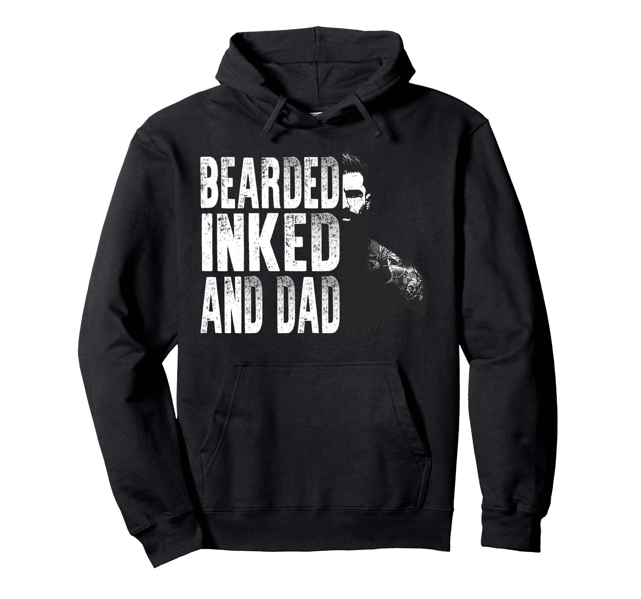 Bearded Inked And Awesome Tattooed Dad Hoodie - Novelty Apparel for Adults - T-Shirt, Sweatshirt, Hoodie