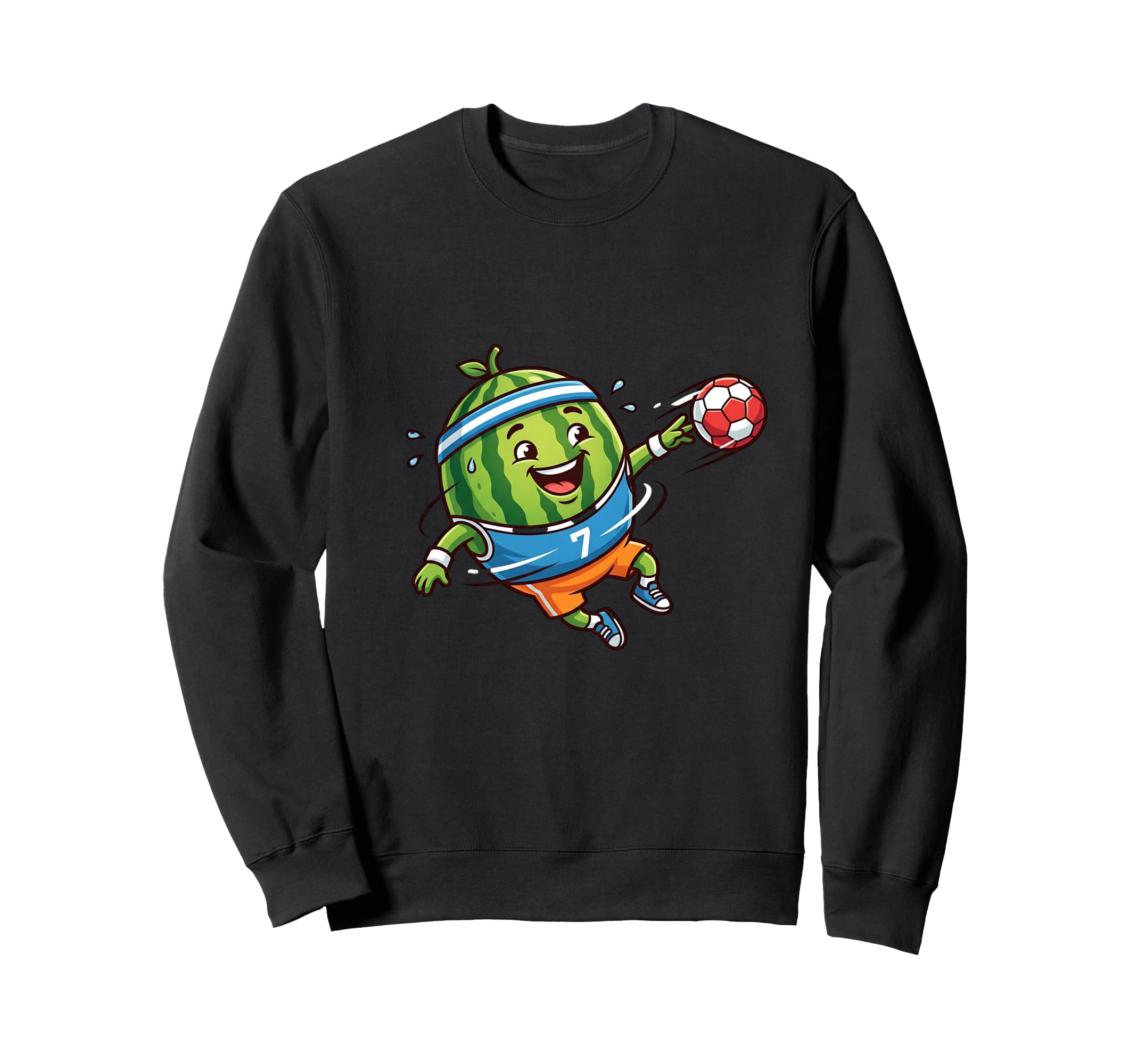 Watermelon Soccer Player Number 7 Sweatshirt - Custom Art Print for Adults - T-Shirt, Sweatshirt, Hoodie