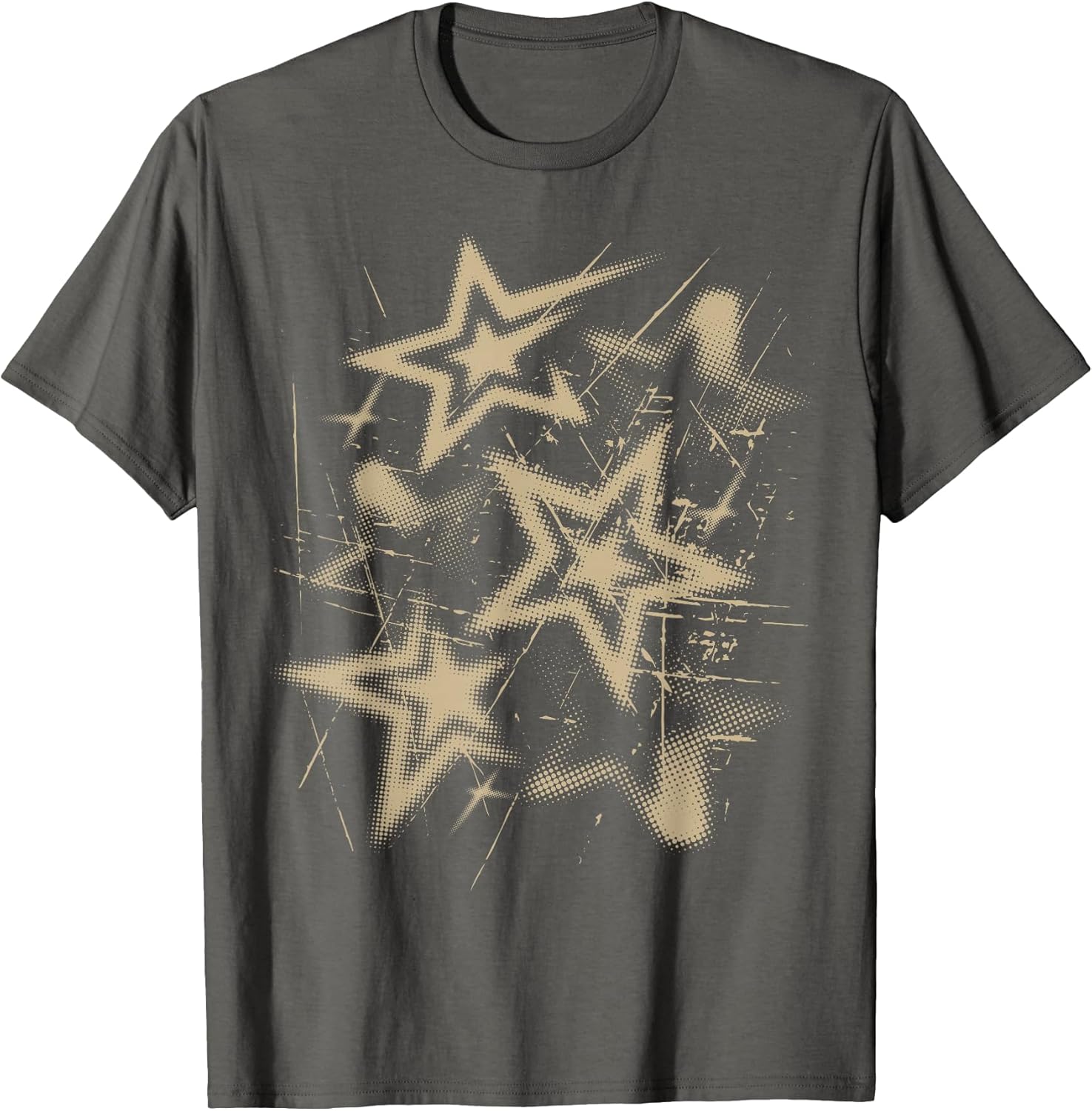 Y2k Grunge Stars 2000s Beige Cyber Vintage Graphic - Adult & Kids T-Shirts, Sweatshirts & Hoodies apparel design preview 1