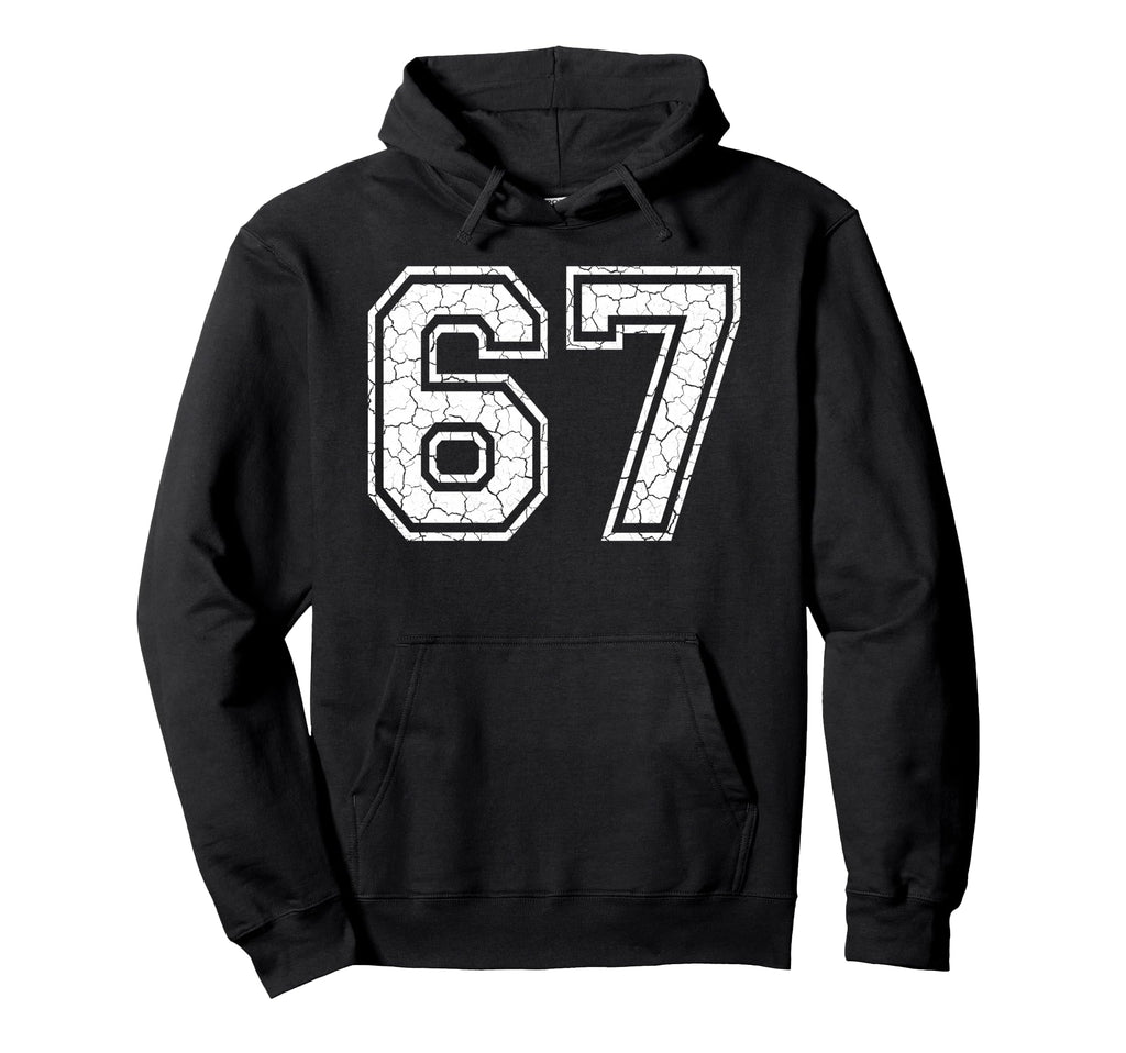 67 Number Sixty Seven Team Sports Grunge Hoodie - Graphic Print for Adults - T-Shirt, Sweatshirt, Hoodie
