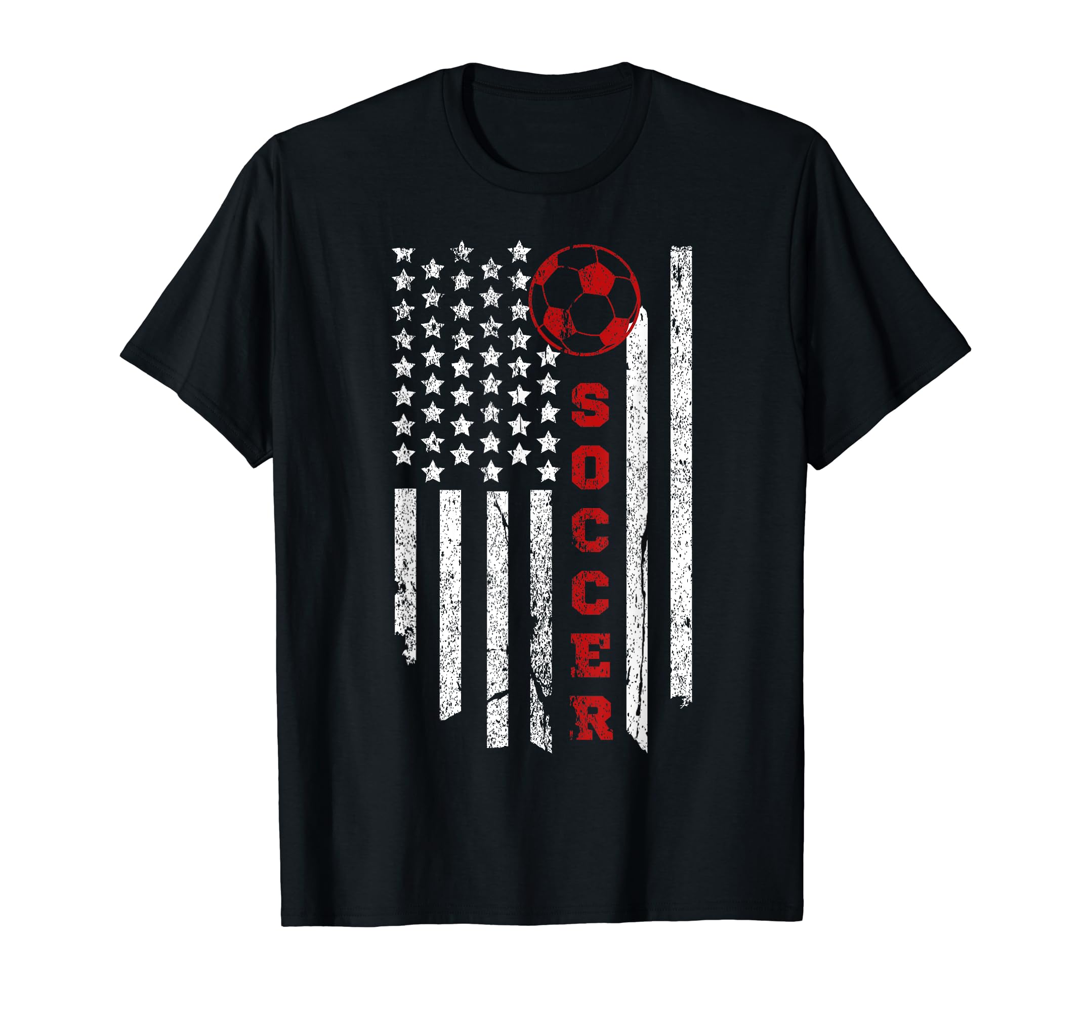 American Flag Soccer Ball T-Shirt - Aesthetic Graphic Unisex - T-Shirt, Sweatshirt, Hoodie