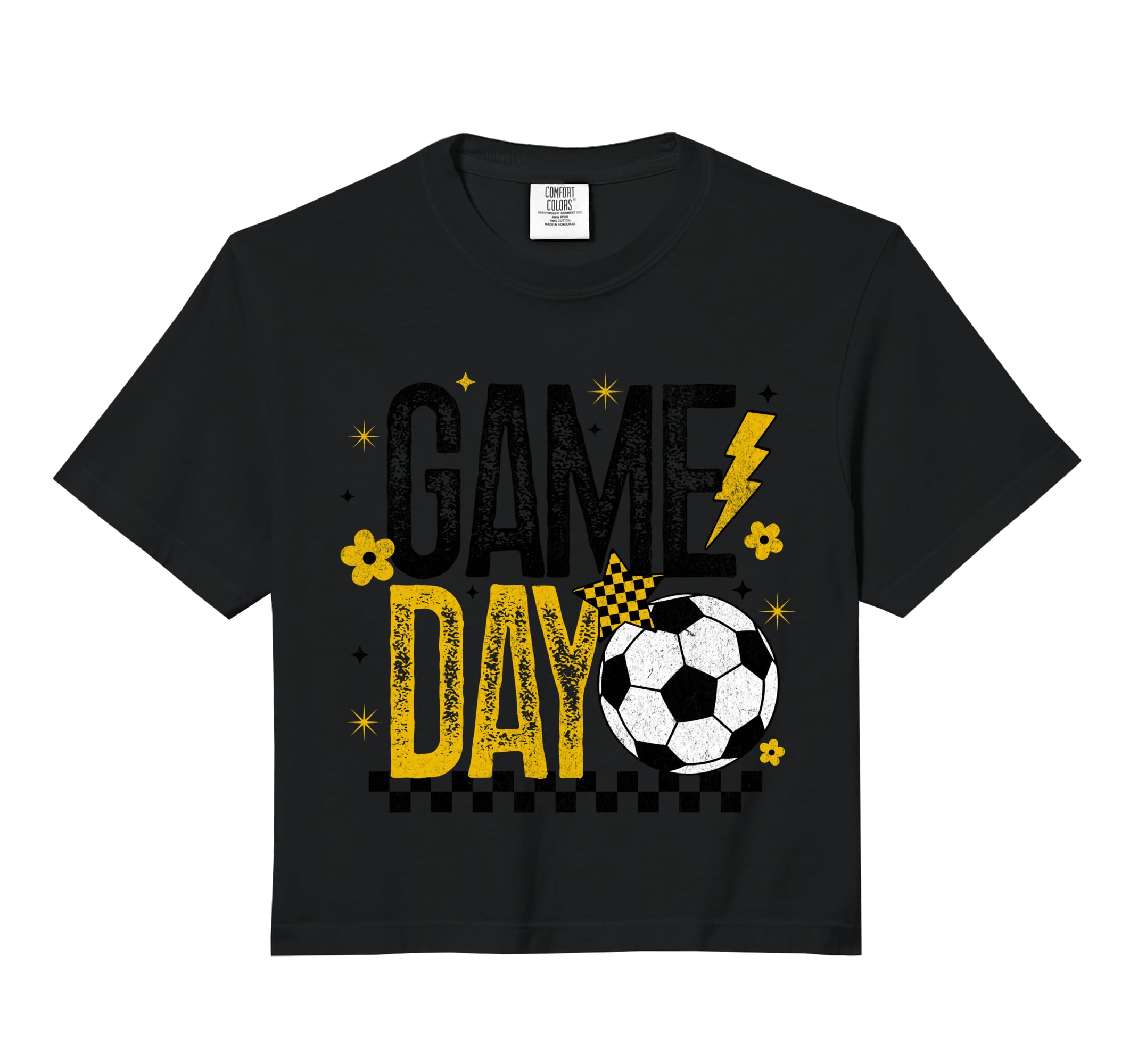 Game Day Soccer Season Black Yellow T-Shirt - Streetwear Style Men Women - T-Shirt, Sweatshirt, Hoodie