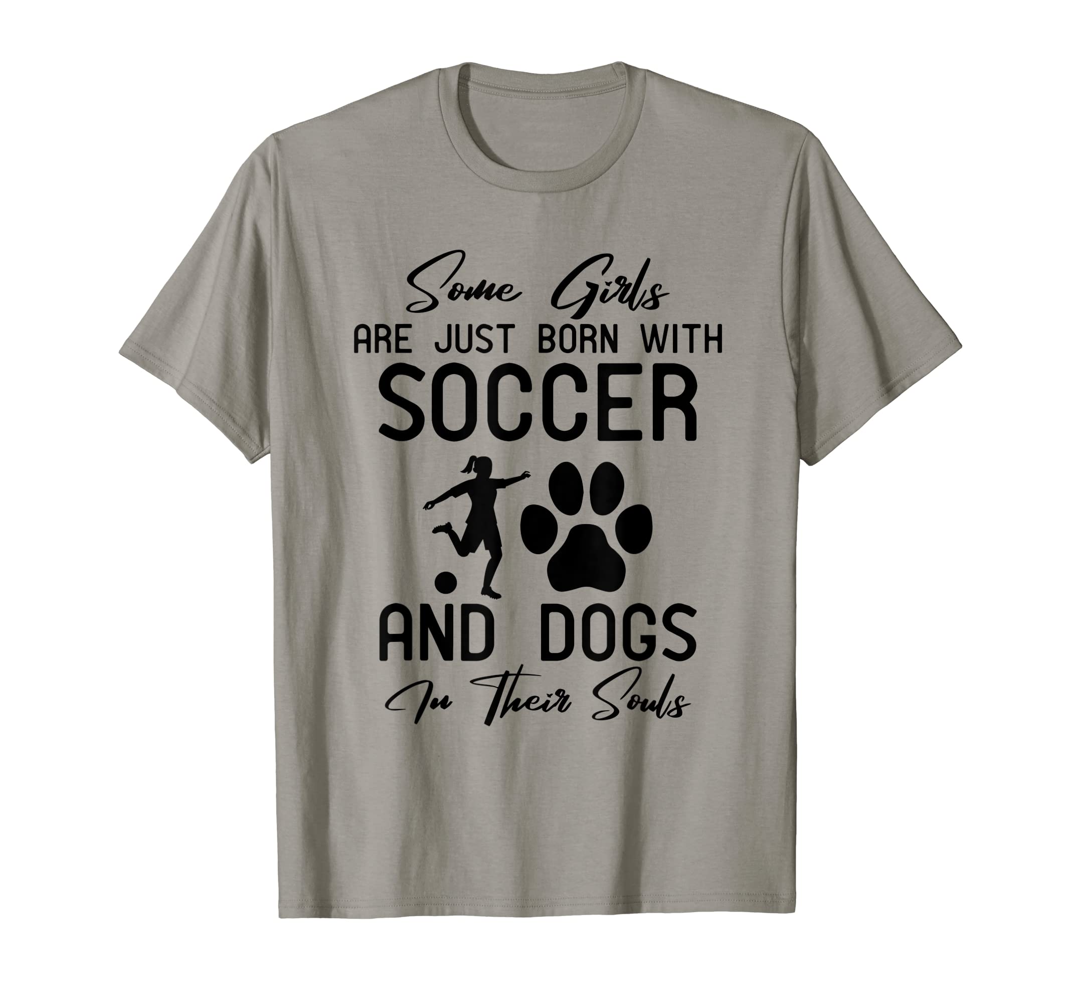 Female Soccer Player Soccer And Dogs T-Shirt - Graphic Print Men Women - T-Shirt, Sweatshirt, Hoodie