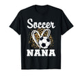 Soccer Nana Leopard Heart Grandma T-Shirt - Aesthetic Graphic for Adults - T-Shirt, Sweatshirt, Hoodie