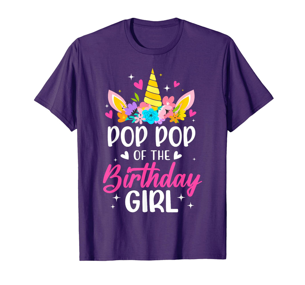 Pop Pop Birthday Unicorn Bday Party T-Shirt - Novelty Apparel for Adults - T-Shirt, Sweatshirt, Hoodie