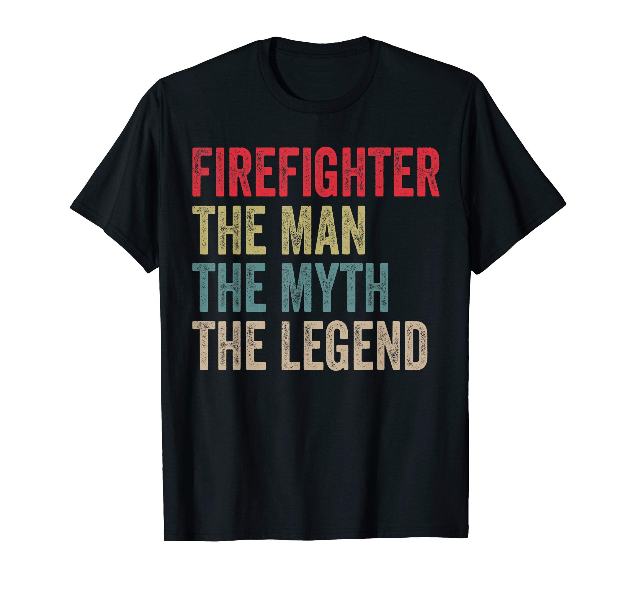 Mens Firefighter Myth Legend Gift Dad T-Shirt - Unique Graphic Men Women - T-Shirt, Sweatshirt, Hoodie