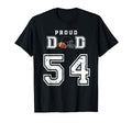 Custom Proud Football Dad Number 54 T-Shirt - Minimalist Print Unisex - T-Shirt, Sweatshirt, Hoodie