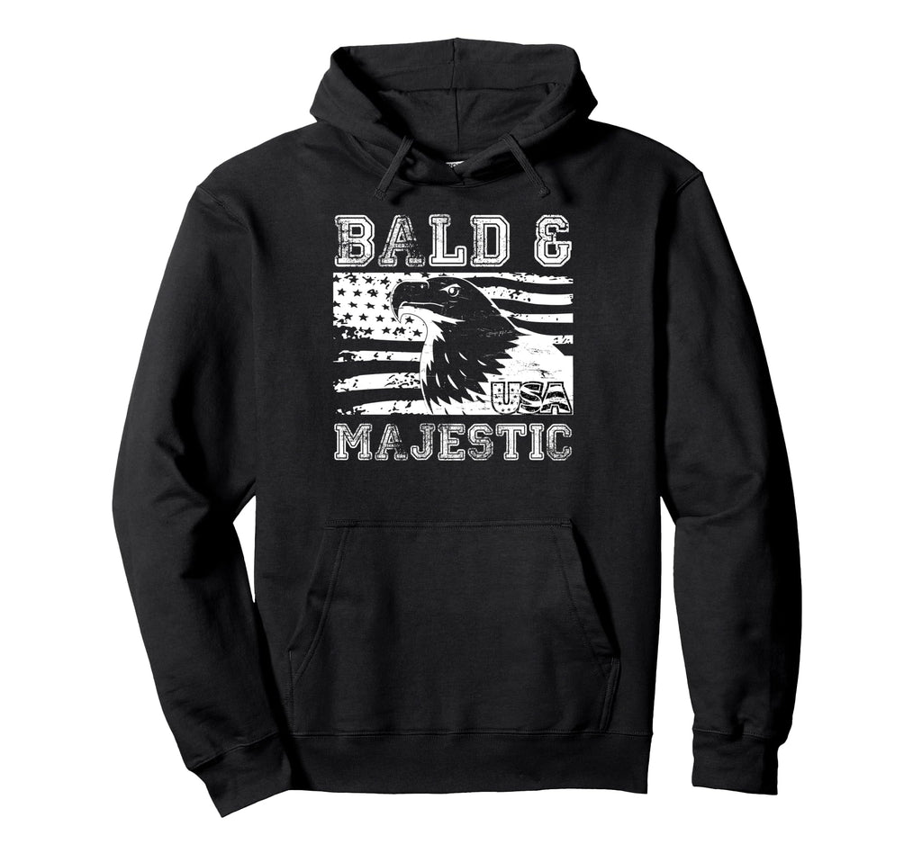 Bald Majestic Bald Guy Flag Dad Funny Hoodie - Minimalist Print Unisex - T-Shirt, Sweatshirt, Hoodie
