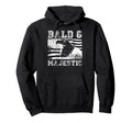 Bald Majestic Bald Guy Flag Dad Funny Hoodie - Minimalist Print Unisex - T-Shirt, Sweatshirt, Hoodie