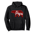 Red Plaid Papa Bear Lumberjack Buffalo Hoodie - Trendy Graphic for Adults - T-Shirt, Sweatshirt, Hoodie