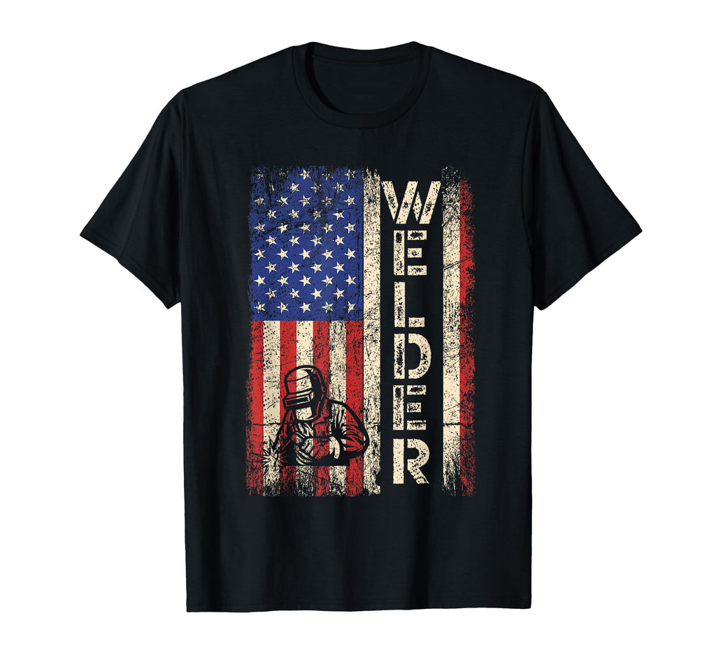 Welder Usa American Flag Welding T-Shirt - Casual Everyday Wear for Adults - T-Shirt, Sweatshirt, Hoodie