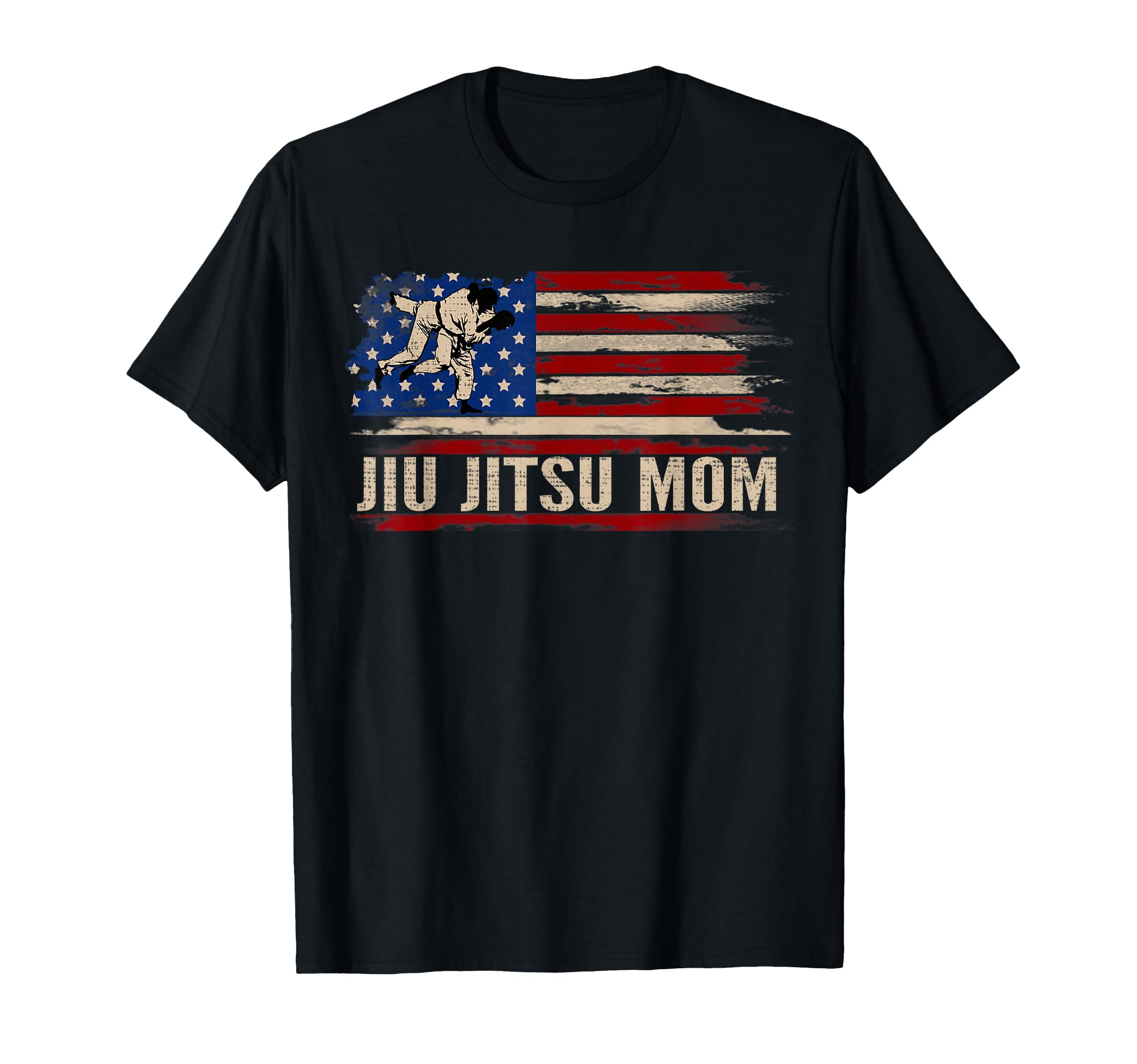 Bjj Jiu Jitsu Mom American Usa Flag T-Shirt - Streetwear Style for Adults - T-Shirt, Sweatshirt, Hoodie