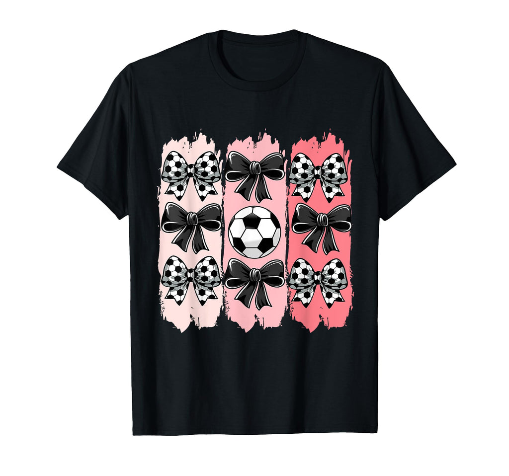Soccer Coquette Bow Soccer Ball T-Shirt - Custom Art Print Men Women - T-Shirt, Sweatshirt, Hoodie
