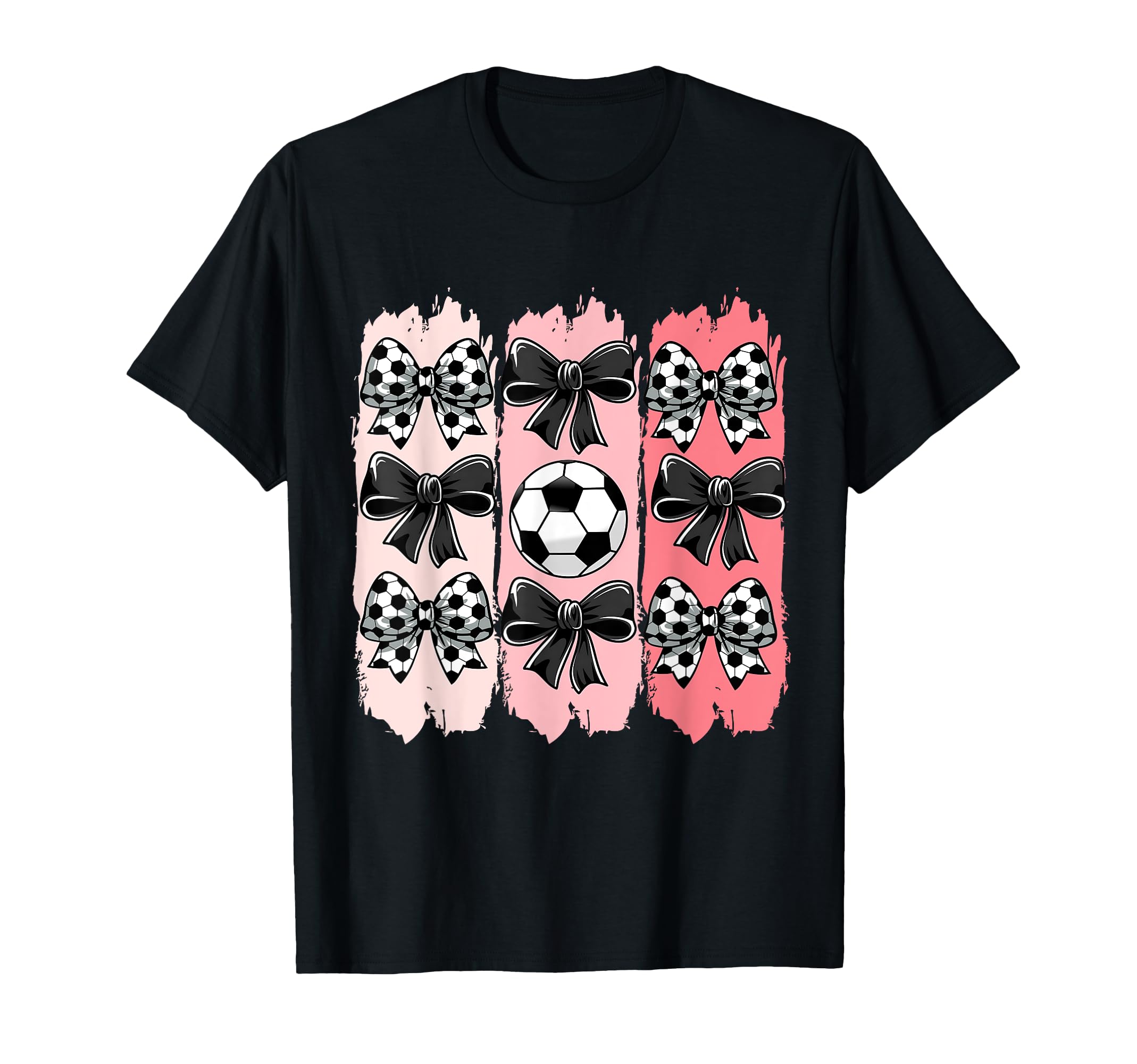 Soccer Coquette Bow Soccer Ball T-Shirt - Custom Art Print Men Women - T-Shirt, Sweatshirt, Hoodie