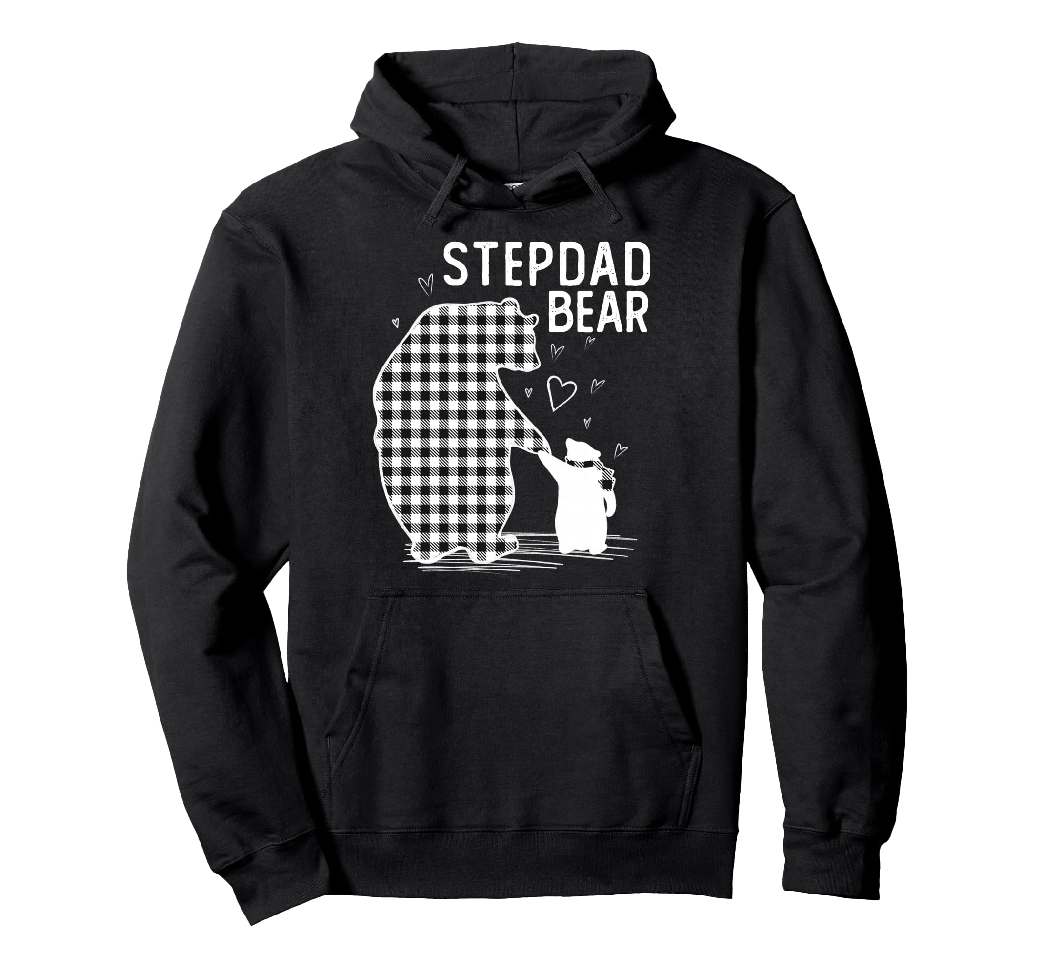 Stepdad Bear Pajama Grey Buffalo Plaid Hoodie - Aesthetic Graphic Unisex - T-Shirt, Sweatshirt, Hoodie