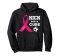 Breast Cancer Awareness Kick Cure Soccer Hoodie - Novelty Apparel Men Women - T-Shirt, Sweatshirt, Hoodie