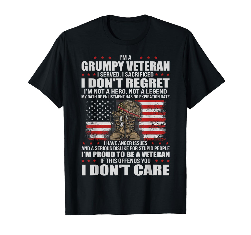 Im Grumpy Veteran Grandpa Patriotic T-Shirt - Graphic Print for Adults - T-Shirt, Sweatshirt, Hoodie