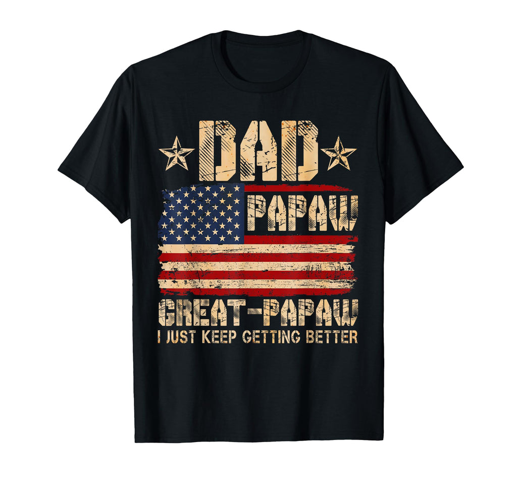 Usa Flag Dad Papaw Great Papaw I T-Shirt - Minimalist Print for Adults - T-Shirt, Sweatshirt, Hoodie