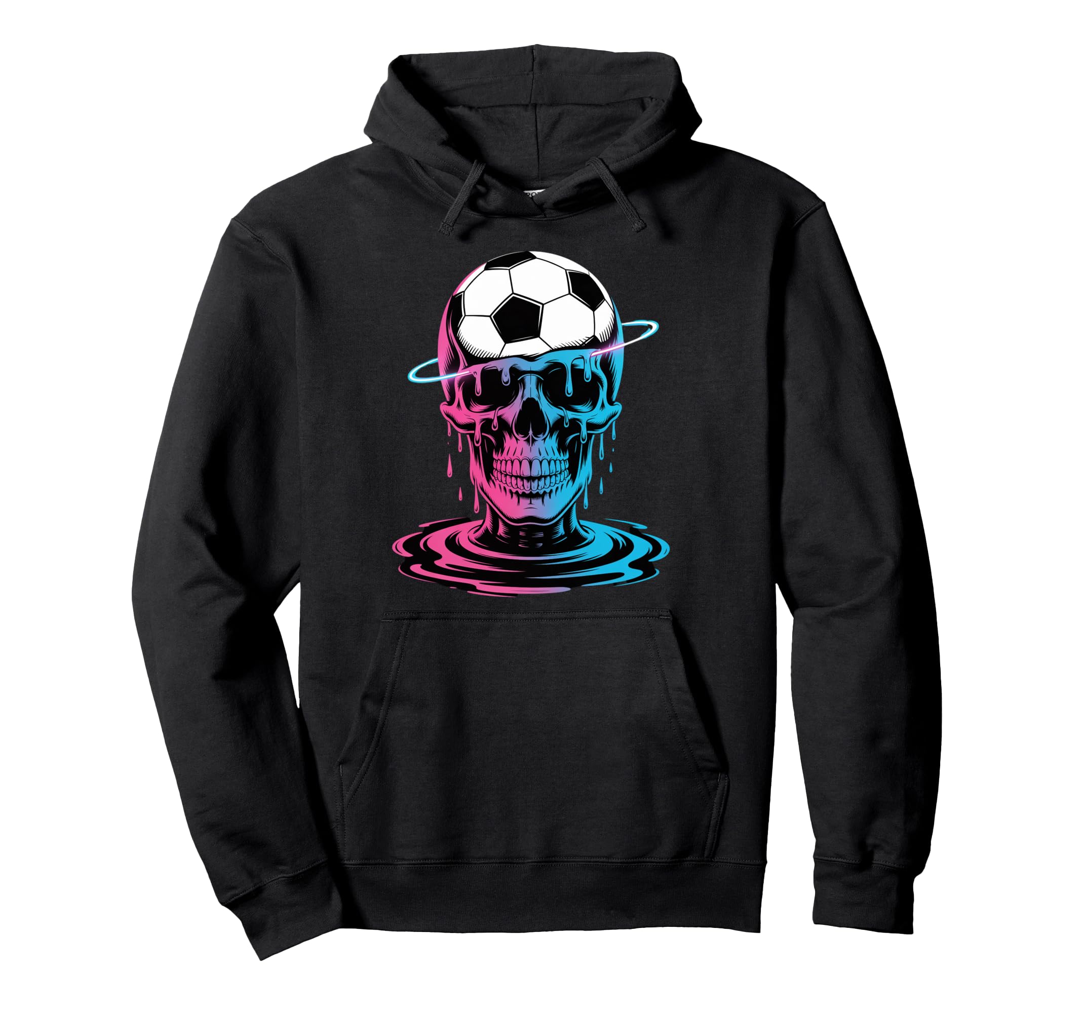 Skeleton Soccer Ice Cream Drip Game Hoodie - Custom Art Print Men Women - T-Shirt, Sweatshirt, Hoodie