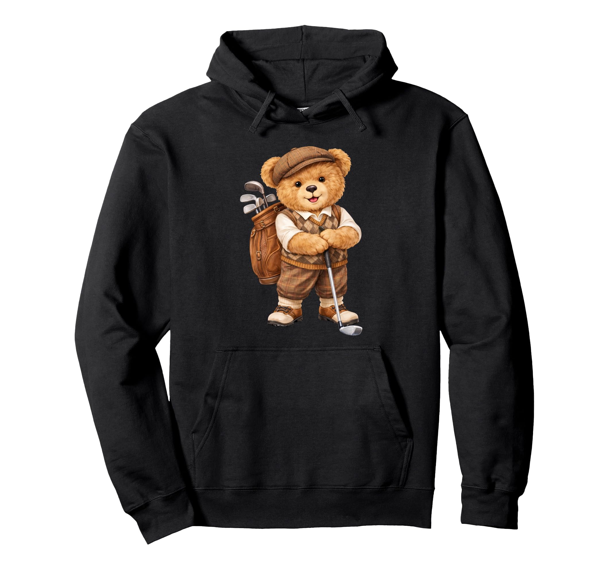 Golf Lover Teddy Bear Golfing Golf Hoodie - Unique Graphic for Adults - T-Shirt, Sweatshirt, Hoodie