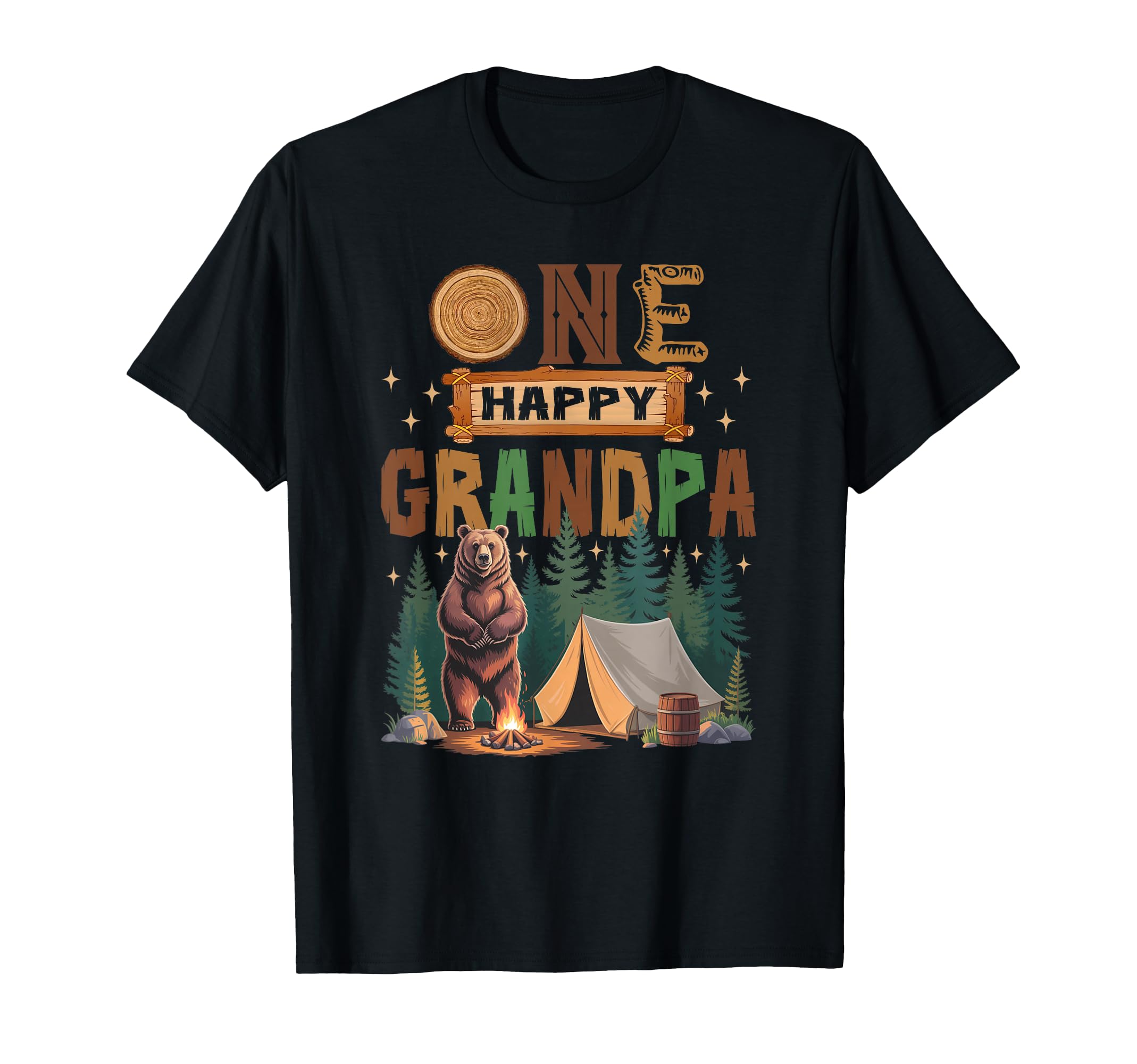 One Happy Grandpa Camper 1St Birthday T-Shirt - Custom Art Print Unisex - T-Shirt, Sweatshirt, Hoodie