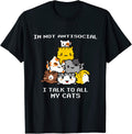 I'm not antisocial i talk to all my cats Pixel Art - Adult & Kids T-Shirts, Sweatshirts & Hoodies apparel design preview 1